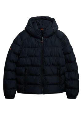 Gepolsterte Jacke Superdry Hooded Sports Puffer in Marineblau für Herren.