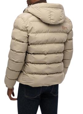 Steppjacke Superdry Hooded Sports Puffer beige für Herren.