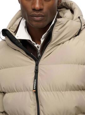 Steppjacke Superdry Hooded Sports Puffer beige für Herren.