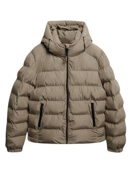Steppjacke Superdry Hooded Sports Puffer beige für Herren.