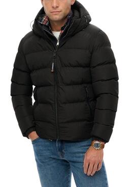 Gepolsterte Jacke Superdry Hooded Sports Puffer in Schwarz für Herren
