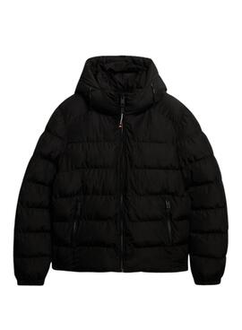 Gepolsterte Jacke Superdry Hooded Sports Puffer in Schwarz für Herren