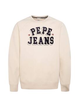 Sweatshirt Pepe Jeans Linus Beige Für Herren