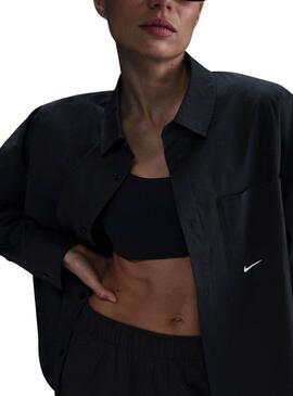 Nike Sportswear Chill Poplin Hemd Schwarz für Damen