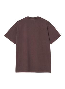 T-shirt Carhartt Dyed in Burgundy für Herren