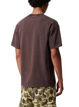 T-shirt Carhartt Dyed in Burgundy für Herren