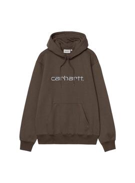 Carhartt Kapuzenpullover mit Markenlogo in Braun für Herren.