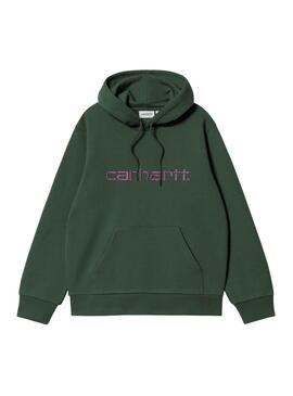 Sweatshirt von Carhartt mit grünem Markenlogo und Kapuze für Herren.