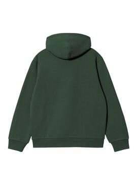 Sweatshirt von Carhartt mit grünem Markenlogo und Kapuze für Herren.