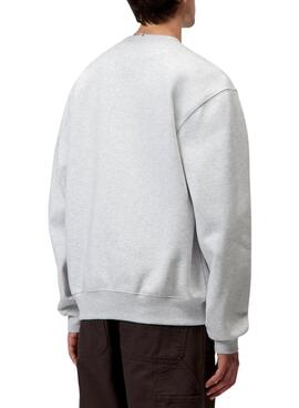 Sweatshirt Carhartt mit gesticktem Markenzeichen in Grau für Männer.