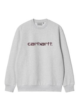 Sweatshirt Carhartt mit gesticktem Markenzeichen in Grau für Männer.