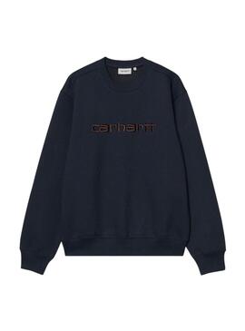 Sweatshirt Carhartt mit gesticktem Logo in Marineblau für Herren