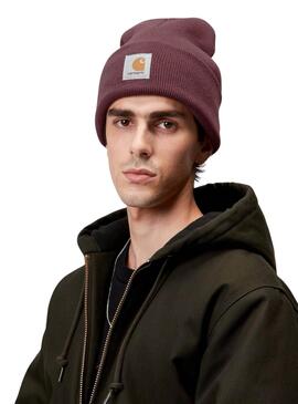 Carhartt Watch Beanie in Burgundy für Damen und Herren.