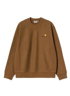 Sudadera Carhartt American Script Braun für Herren