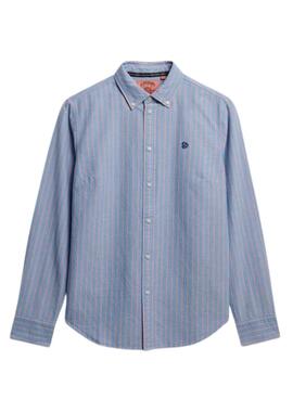 Bluse Superdry schmal Oxford Streifen blau für Damen