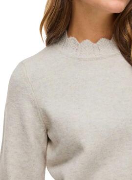 Pullover Vila Vinikolina beige für Damen