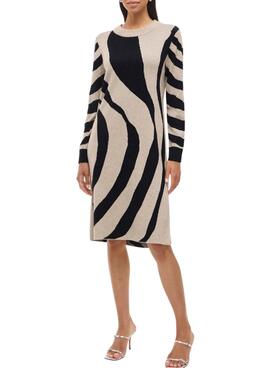 Kleid Vila Vitif Jacquard-Strick in Kamel für Damen