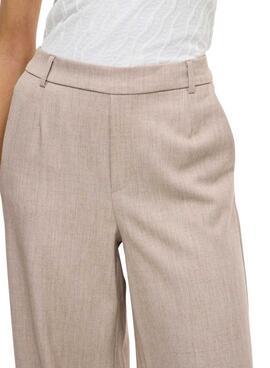 Hose Vila Vivarone beige für Damen