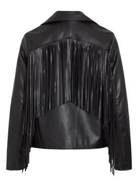 Jacke Vila Viprana mit Fransen Schwarz für Damen