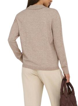 Pullover Nur Libi Polo beige für Damen