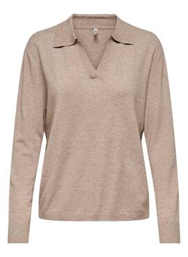 Pullover Nur Libi Polo beige für Damen