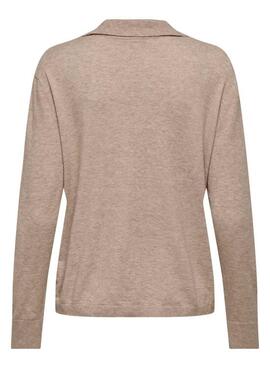Pullover Nur Libi Polo beige für Damen