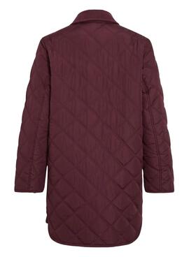 Gepolsterter Mantel von Vila. Modell Viquila in Bordeaux für Damen.