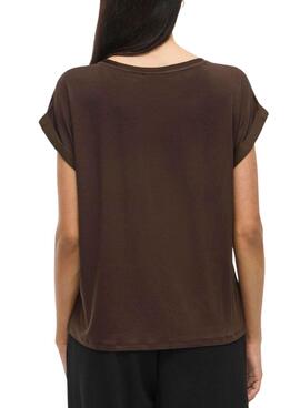 Satin Top von Vila Viellette in Braun für Damen