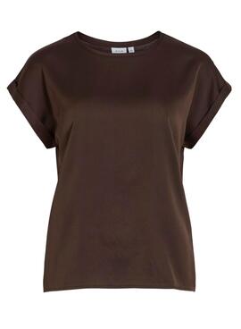 Satin Top von Vila Viellette in Braun für Damen