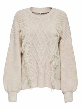 Pullover Only Holly beige für Damen.