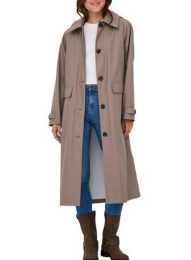 Trench Only Moos Regenmantel beige für Damen