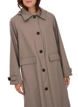 Trench Only Moos Regenmantel beige für Damen