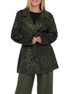 Jacke Only Moon grün Tierdruck für Damen