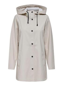 Regenjacke Only Newellen in gebrochenem Weiß für Damen