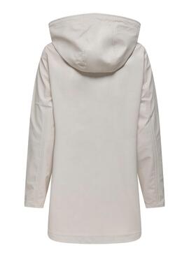 Regenjacke Only Newellen in gebrochenem Weiß für Damen