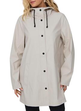 Regenjacke Only Newellen in gebrochenem Weiß für Damen