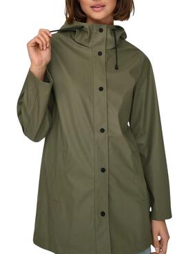 Regenjacke Only Newellen in Grün für Damen.