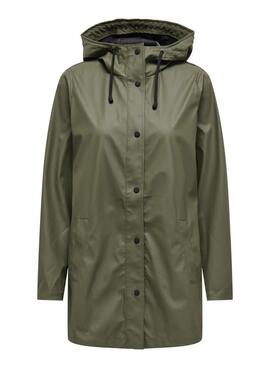 Regenjacke Only Newellen in Grün für Damen.
