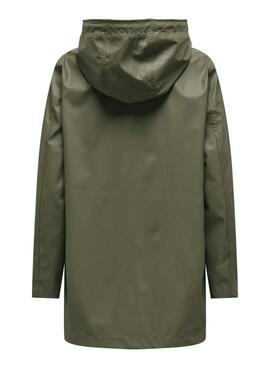 Regenjacke Only Newellen in Grün für Damen.