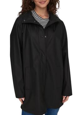 Regenmantel Only Newellen schwarz für Damen.