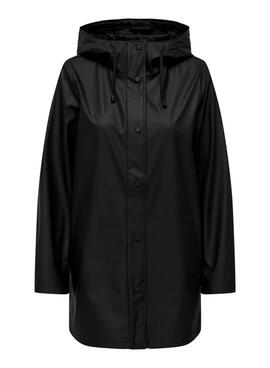Regenmantel Only Newellen schwarz für Damen.