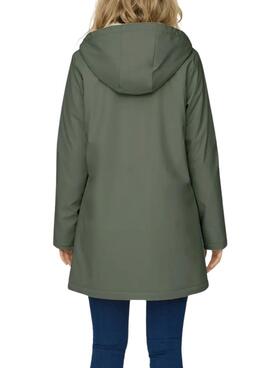 Regenjacke Only Sally grün für Damen.
