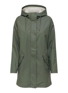 Regenjacke Only Sally grün für Damen.