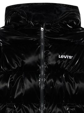 Gepolsterte Jacke Levis Shiny Schwarz für Mädchen.