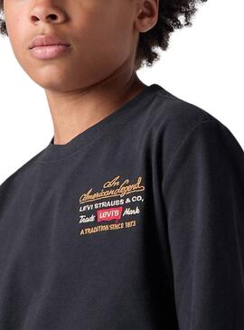 T-shirt Levis Legendary schwarz für Kinder.