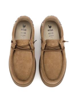 Schuhe Walkin Pitas Lyon Kamel für Damen