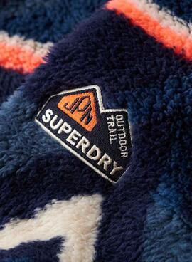 Superdry Printed Henley Marine Ethno für Damen