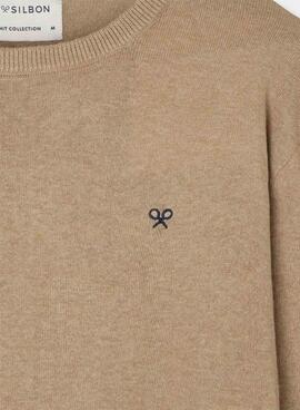 Pullover Silbon Basic Beige für Herren