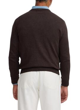 Brown Pullover Silbon V-Ausschnitt für Herren
