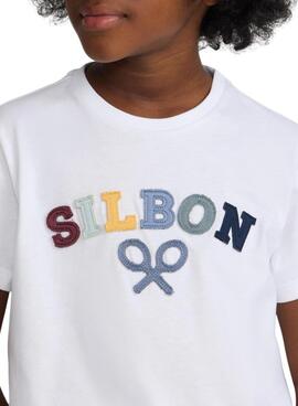 T-shirt Silbon Logo Mehrfarbig Weiß für Jungen.